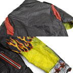 70's CANAL JEAN CO. Two-tone double rider jacket, hand-painted...