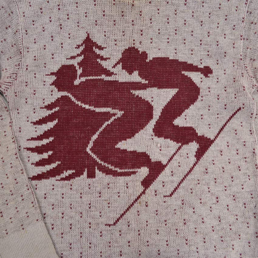 40's~ GLENSPEY SPORTWEAR 'Skiers' Jacquard knit...