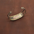 OLD ZUNI Needle Point Turquoise & shell Silver Bangle ...