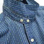 Polo by Ralph Lauren 'Indigo Calico' Chin Strap Gusseted Shirt... M