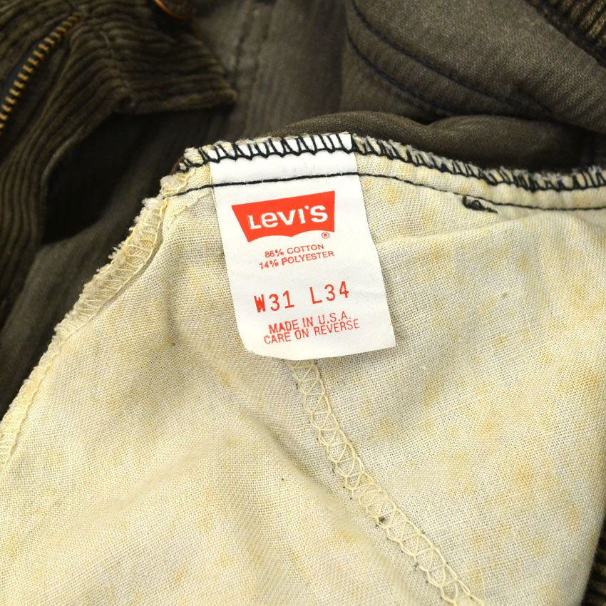 90's Deadstock Levi's 550 'relaxed fit' charcoal black corduroy pants...W31×L34