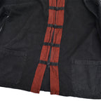 70s-style Kung Fu shirt, black cotton...