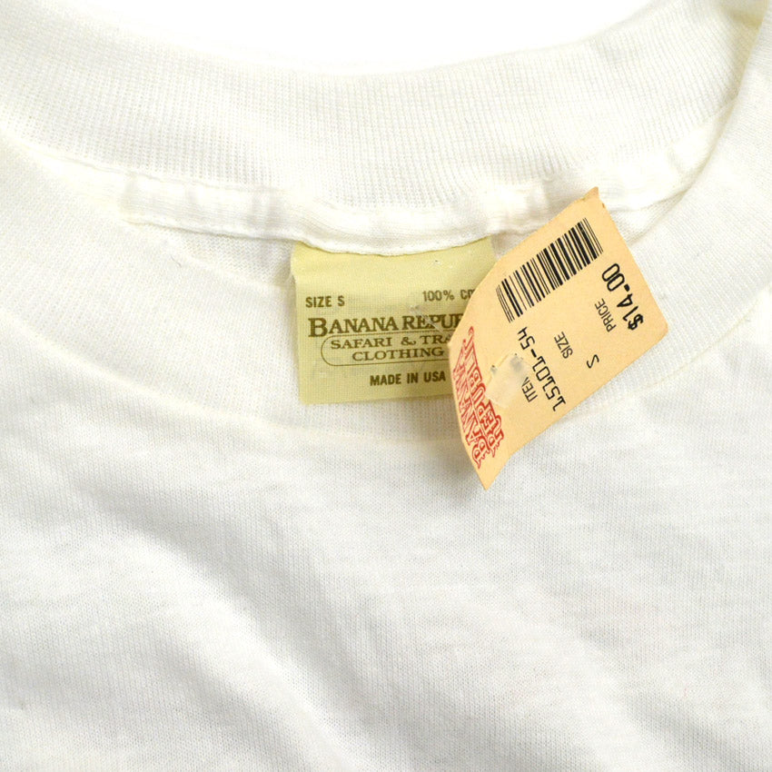 80's Deadstock BANANA REPUBLIC Old Banana Republic Animal Print Pocket T-Shirt... S