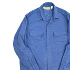 80's LLBean 'CHAMOIS CLOTH SHIRT' Blue... M