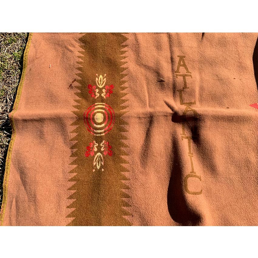 c.1920's~ PENDLETON 'ATLANTIC INDIANS' WOOL BLANKET... 152cm×191cm