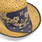 ~70's ATLAS 'Bandana with Studs' Straw Hat...