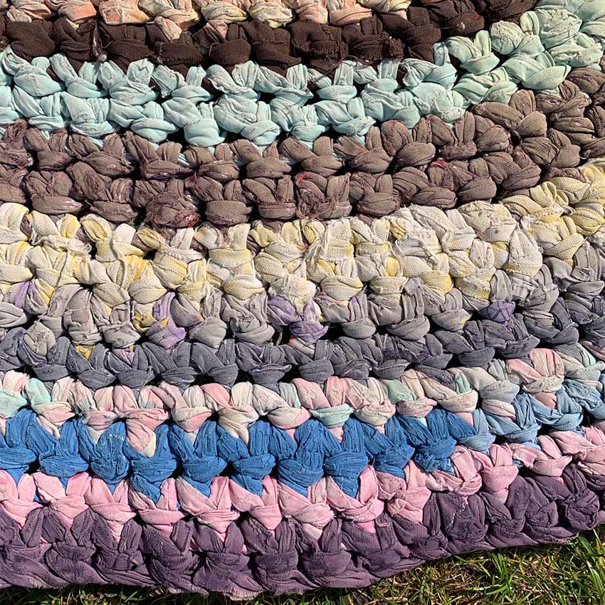 Old American Circle Braided Rug Handmade ... 大 118cm