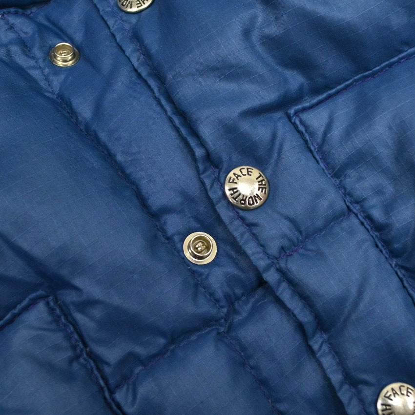 80's THE NORTH FACE Brown Tag Down Vest Navy ... XS