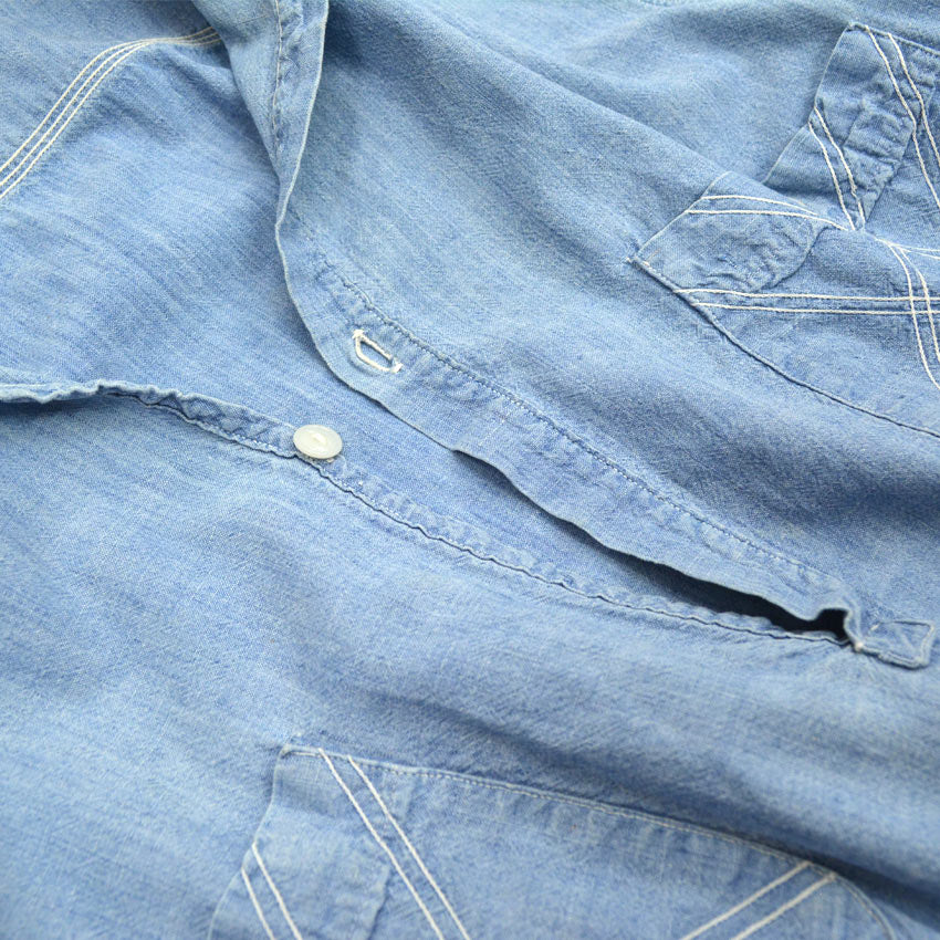 50's BIGMAC PENNEY'S Italian Collar Chambray Shirts...