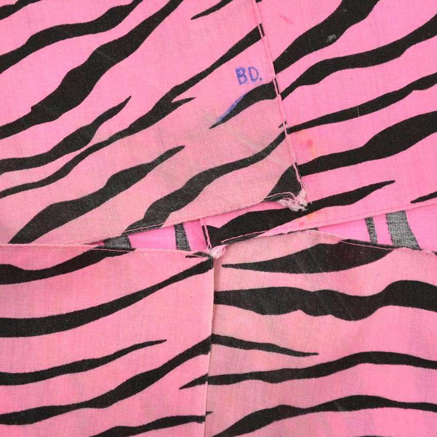 Vintage ALL COTTON ピンクゼブラ バンダナ ...