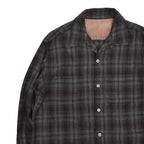 50's~ Ombre Check WOOL & RAYON Blend Shirts...