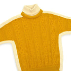 ~60's Mitchell-Hermann Two Tone Turtle Neck Wool Sweater... L