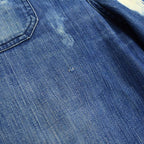 ~60's USNAVY DUNGAREES BLEACHED INDIGO DENIM TROUSERS...