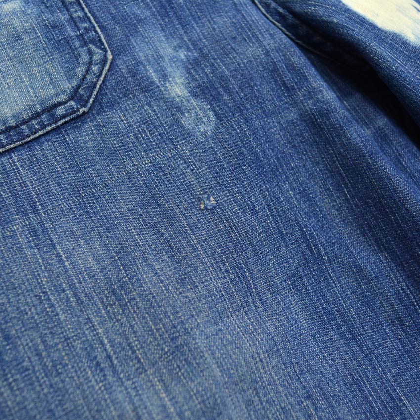 ~60's USNAVY DUNGAREES BLEACHED INDIGO DENIM TROUSERS...