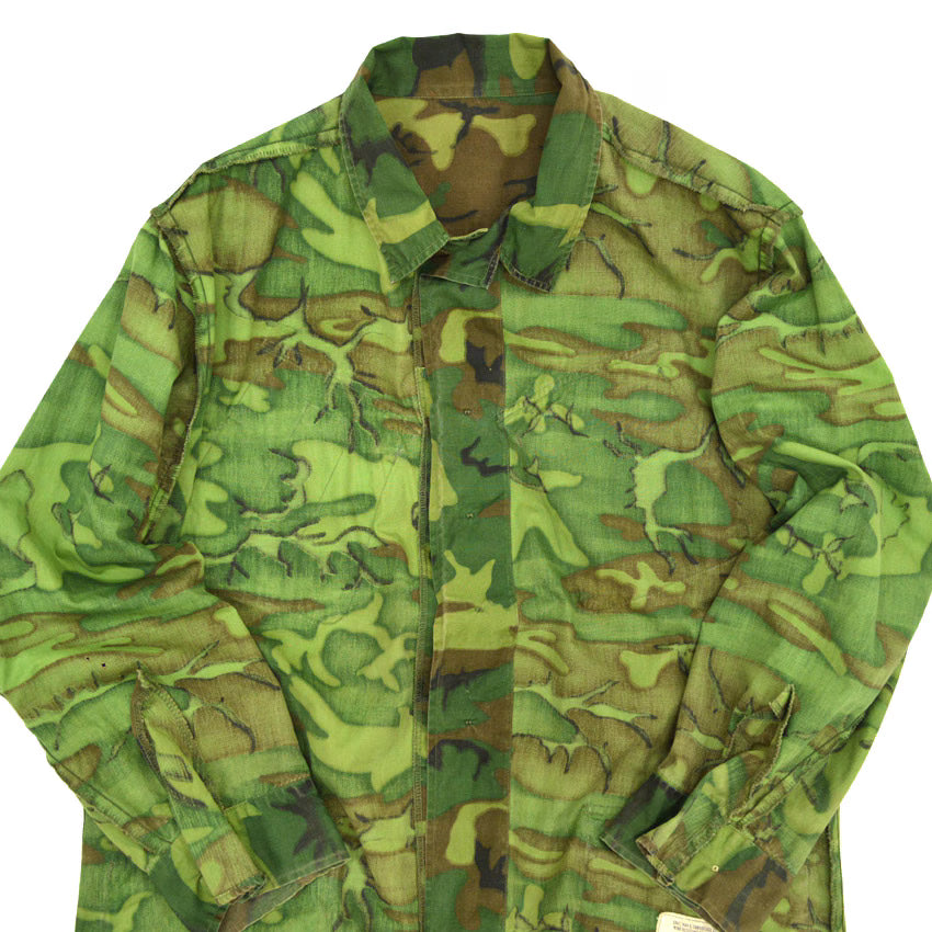 60's US ARMY ERDL Early Non-Ripstop Jungle Fatigue Jacket ... LR