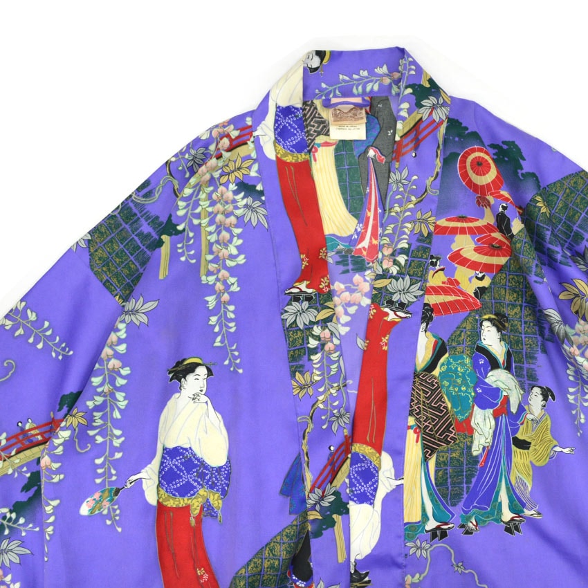 80s-era KIMONO Ukiyo-e Souvenir Robe, Made in Japan...