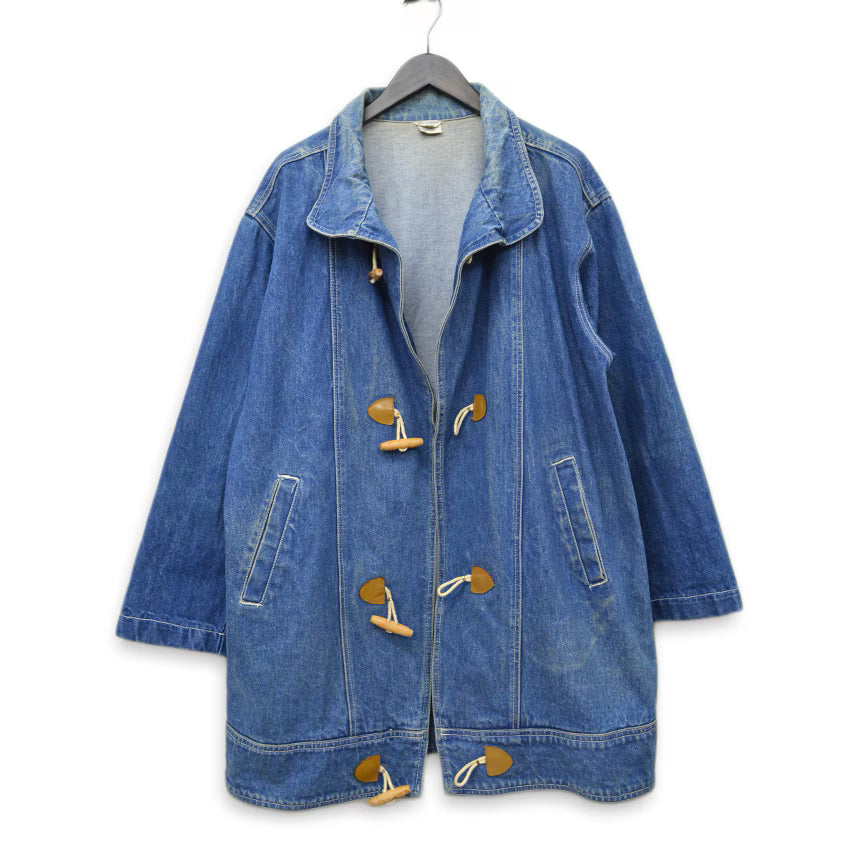 ~90's DENIM DUFFLE COAT...M