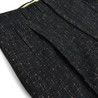 1950s-era black pinstripe Fleck Pattern kasuri wool slacks...