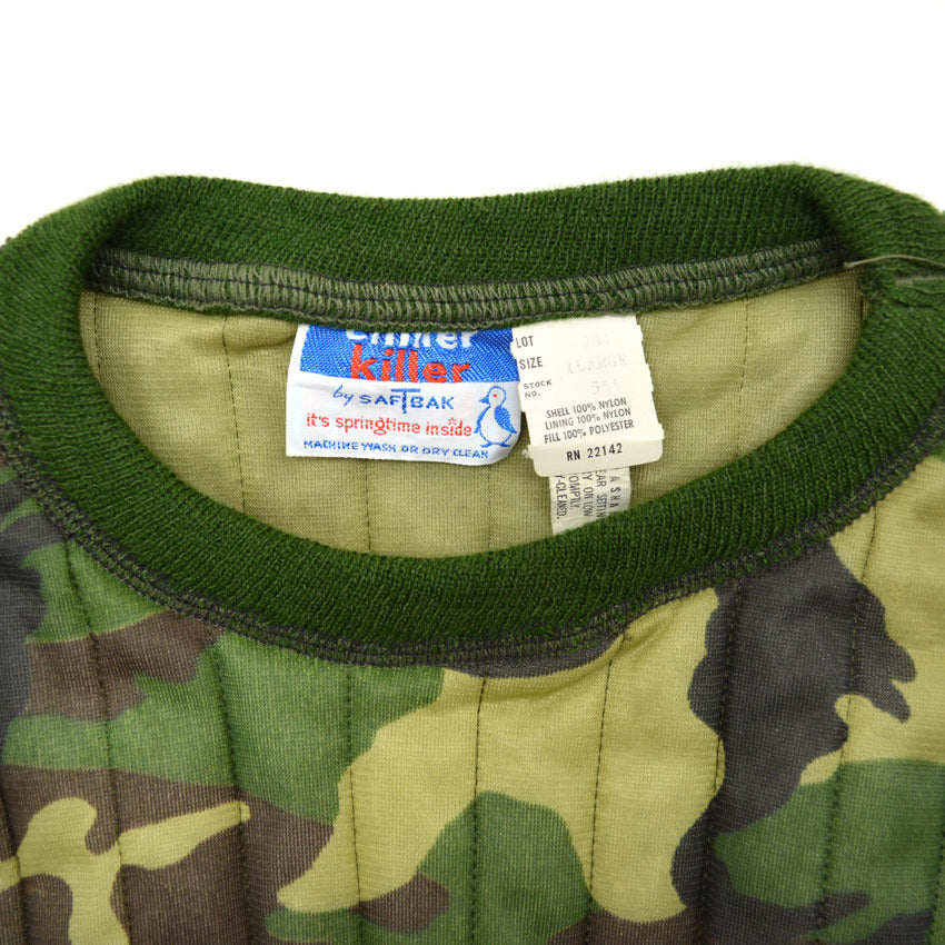 70's~ Deadstock chillerkiller by SAFTBAK Camo Quilting Sweat shirt ... XL