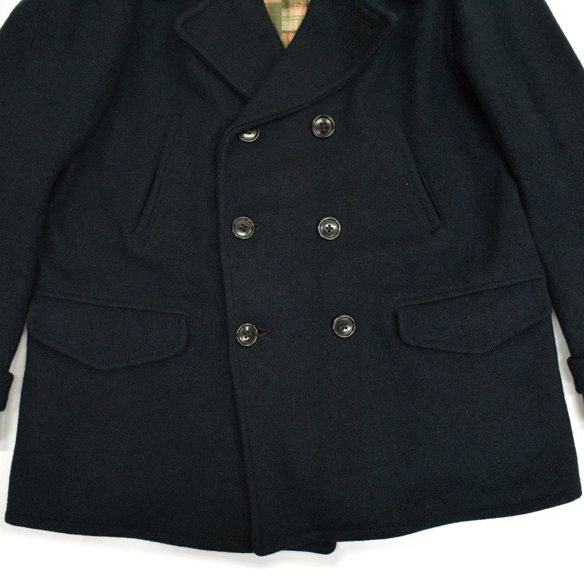 ~40's Julmor Black Wool Double Breasted Coat...