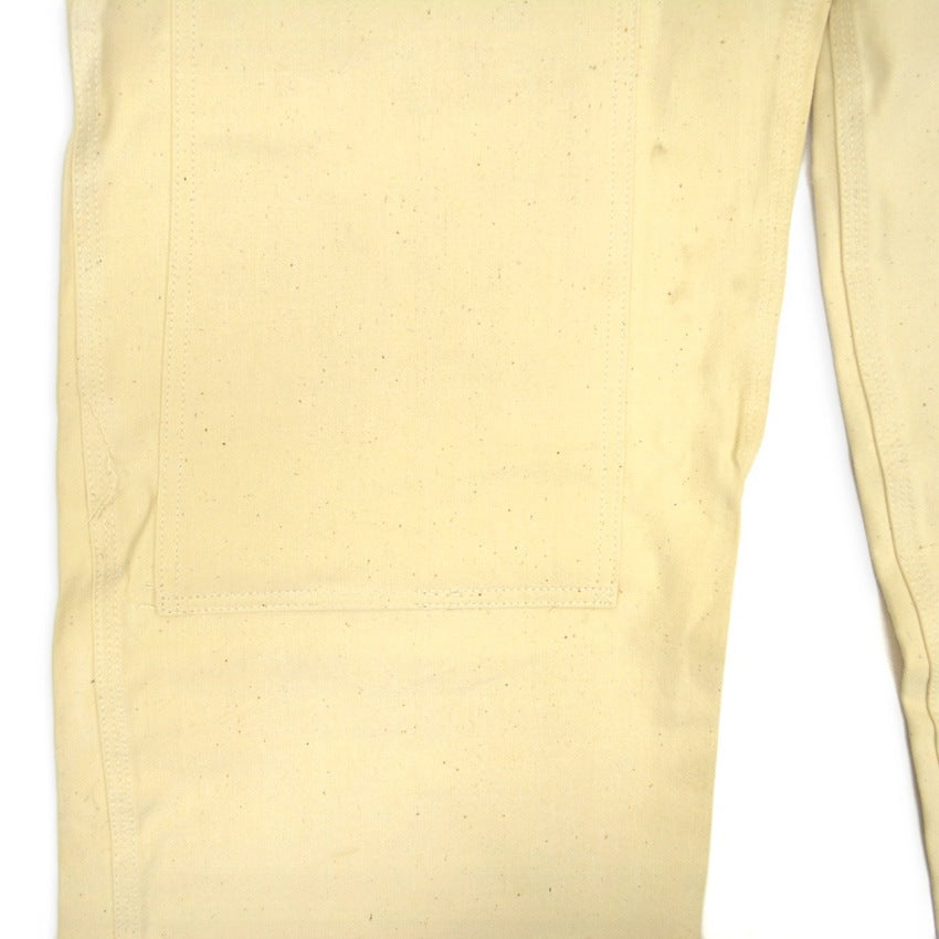 1970s Deadstock Lee Off-White Overalls, Double Knee, with Apron, Lot.C44SB ... W40 L30