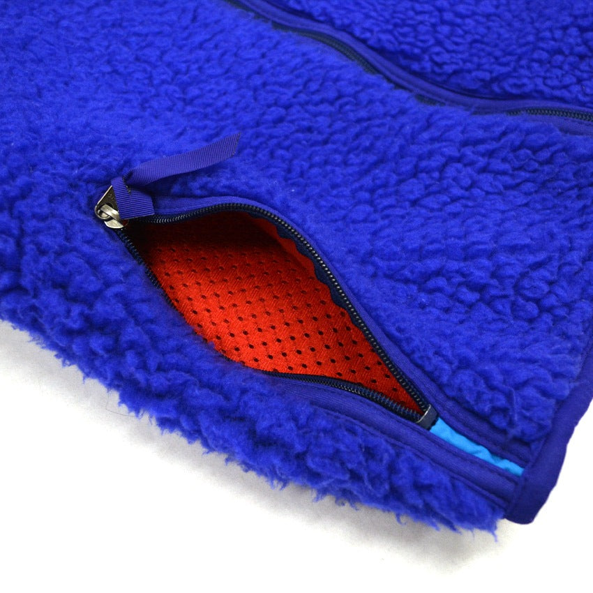 1990's PATAGONIA DEEP PILE CLASSIC RETRO CARDIGAN COBALT ... XS