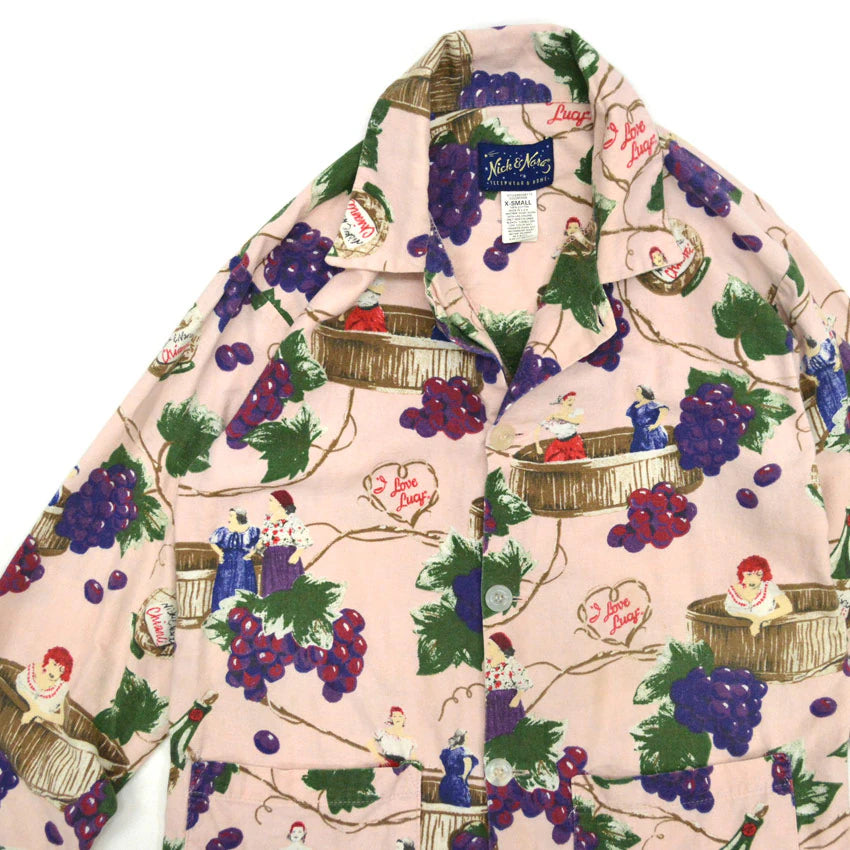 1990's~ Nick & Nora Flannel Pajama Shirt I love Lucy... XS