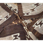 c.1920's Navajo Rug Brown Lightning Bolt Gray Field...