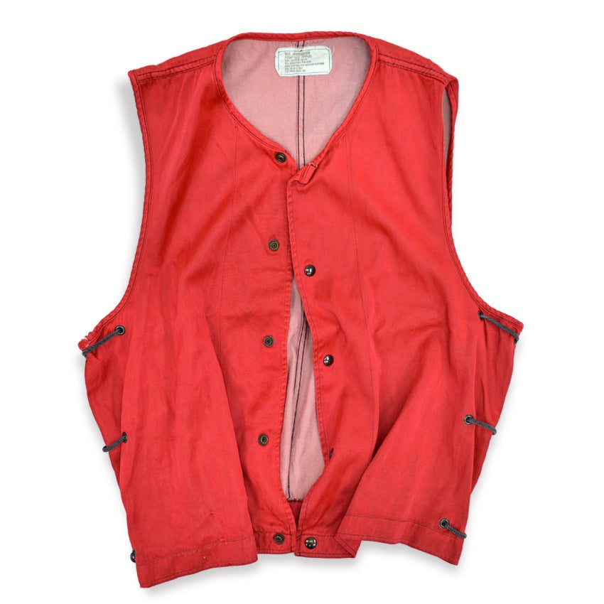1960's USNAVY FLIGHT DECK CREW VEST RED...L/XL