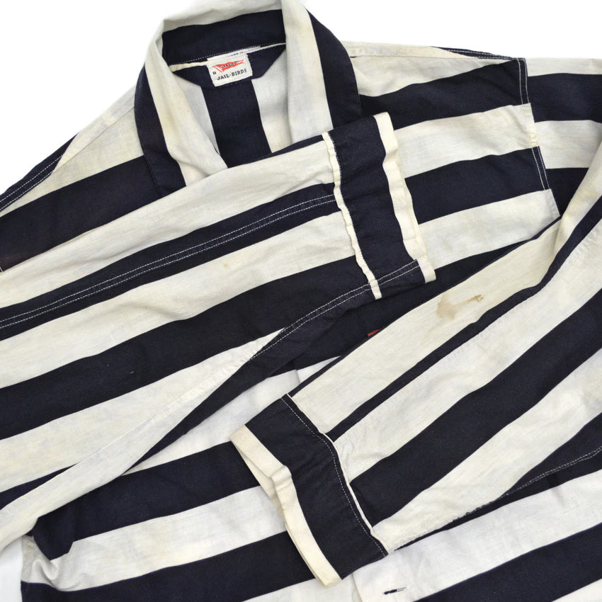 1950's VARSITY JAIL BIRDS STRIPES COSTUME SHIRT ... M