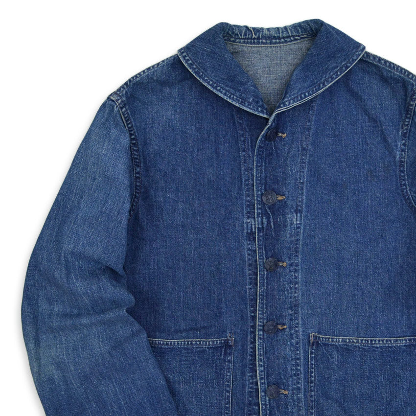 1940's USNAVY WW2 SHAWL COLLAR DENIM JACKET...