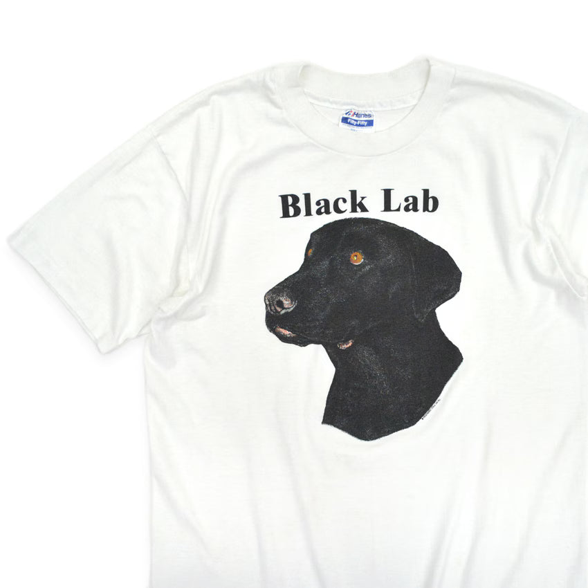 1990's Hanes Black lab Dog Print T-shirt...L