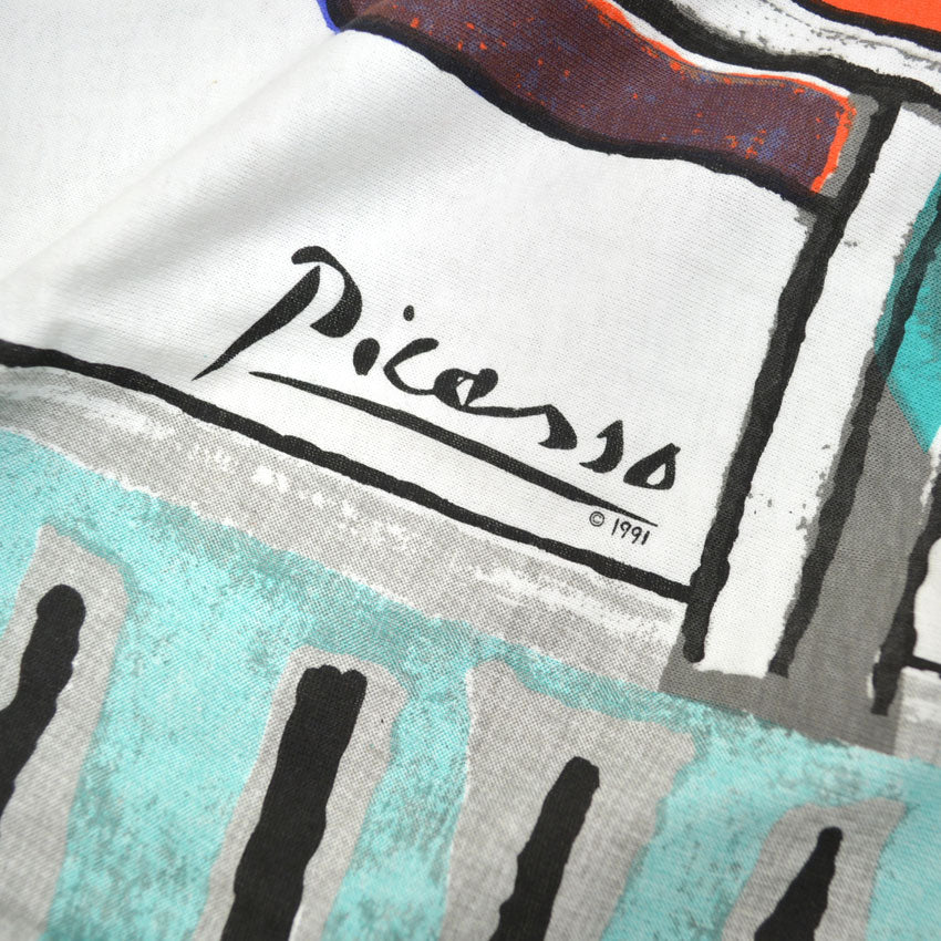 1980s Deadstock Picasso "Woman Sitting in Front of a Window" All Over Print T-shirt... XL