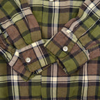 ~1960's Needles California GREEN & BLACK PLAID RAYON SHIRT...L
