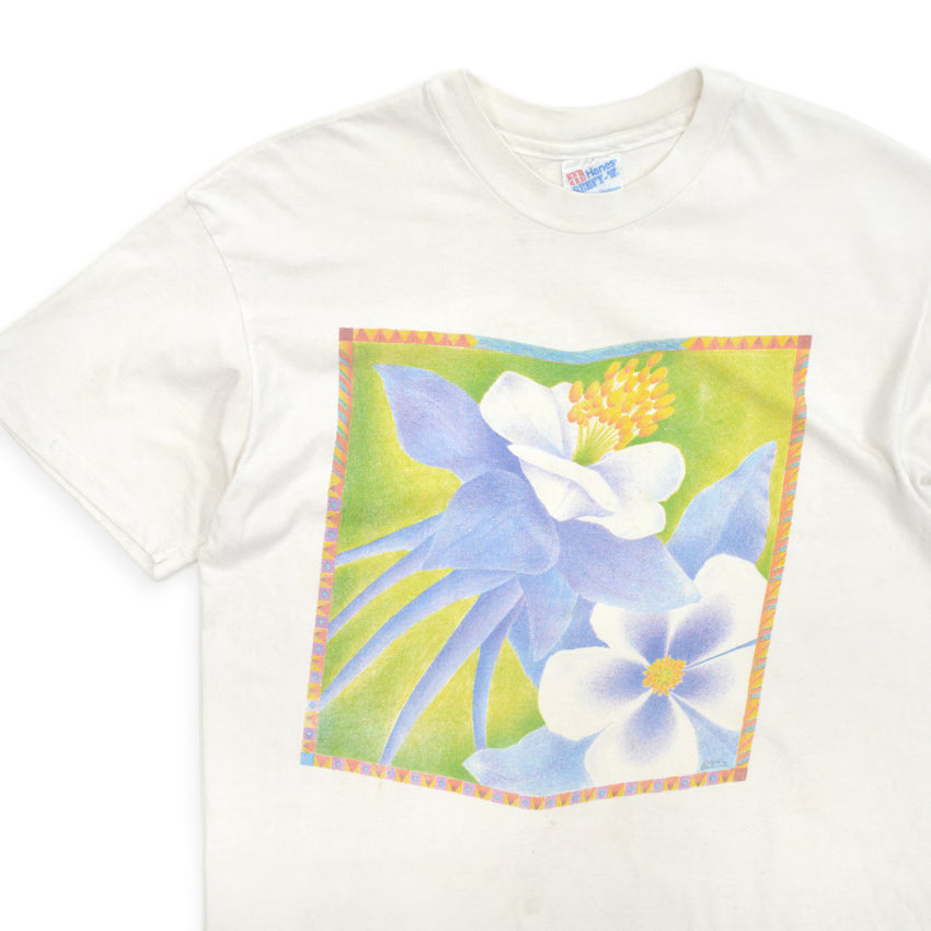 1990's Hanes BEEFY-T BOTANICAL ART T-SHIRT... L