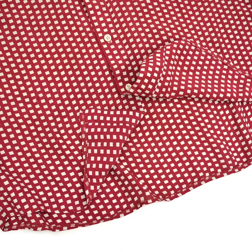 1960's〜 Deora Square Dots Rayon S/S Shirt Blood ... 40