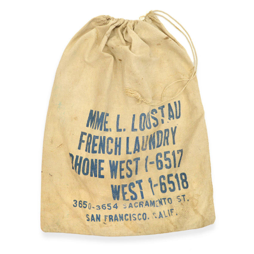 ~1920's MME.L.LOUSTAU FRENCH LAUNDRY SACK BAG...