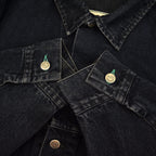 1980s Lee RIDER BLACK DENIM BIG SIZE with oversized patch... XL