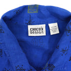 1990's CHICO'S DESIGN Kanji PRINT LINEN SHIRT...