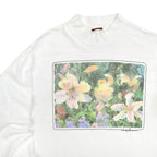 1990's Judy Buswell FLOWER ART PRINT L/S T-SHIRT ... Fits like XL