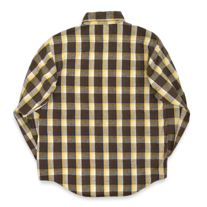 1970's~ YELLOW PLAID FLANNEL SHIRT... Fits like S