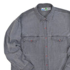 〜1990's PACIFIC SCENE BLACK COTTON SHIRT パキスタン製 ... LARGE