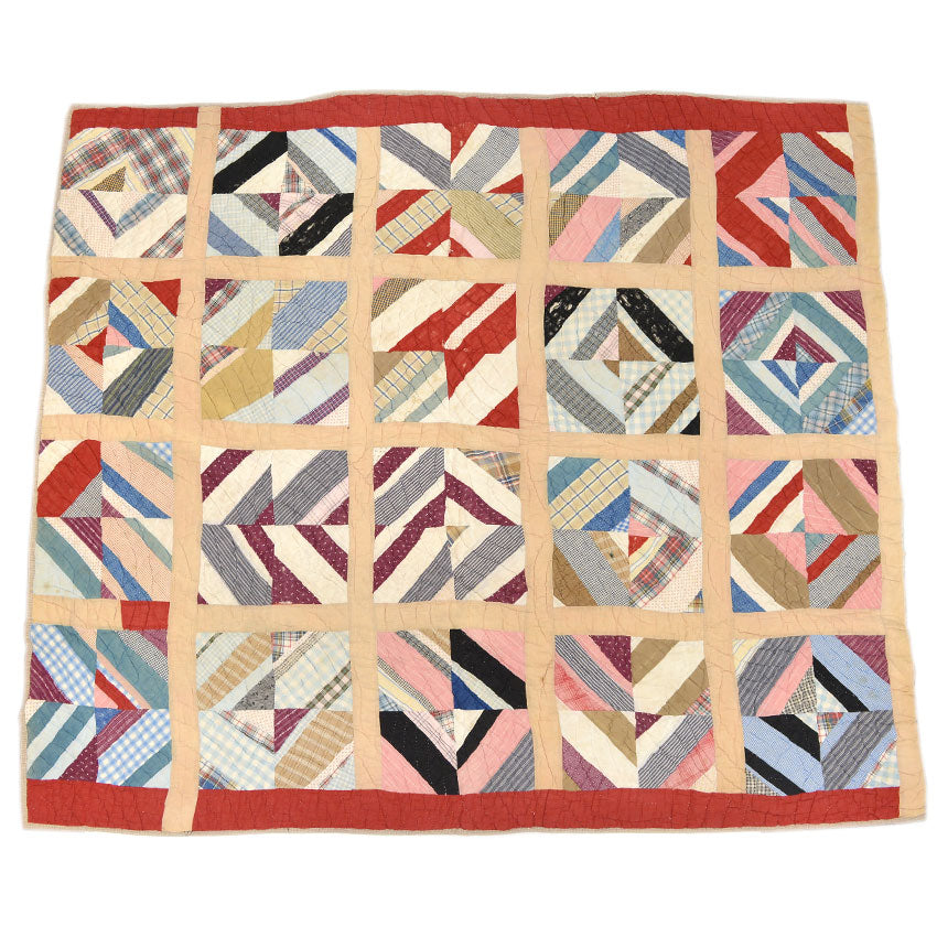 OLD PATCHWORK MOZAIQ QUILT... 158cm×183cm