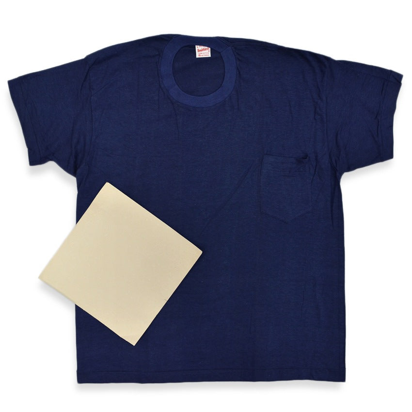 1960's〜 DEADSTOCK HEALTHKNIT NAVY POCKET-TEE ... L