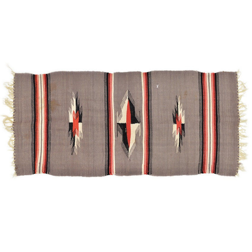 OLD CHIMAYO HAND WOVEN RUG... 112cm×51cm