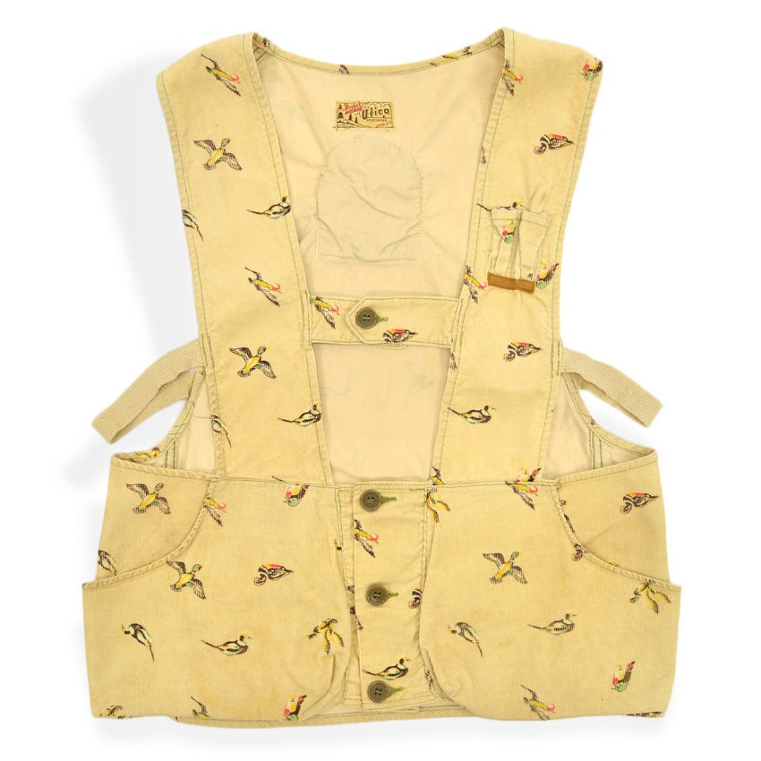 ~1950's UTICA Duxbak ROD AND GUN CLUB PRINT CORDUROY VEST... Fits like S