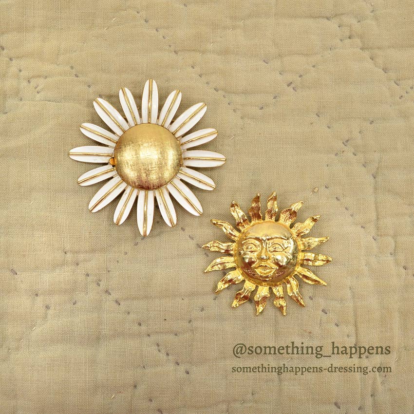 OLD FLOWER & SUN PINS ...