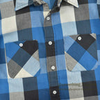 1970's BIGYANK BLOCK PLAID FLANNEL SHIRT... M