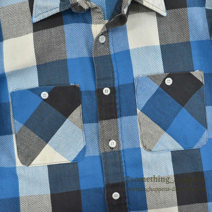 1970's BIGYANK BLOCK PLAID FLANNEL SHIRT... M