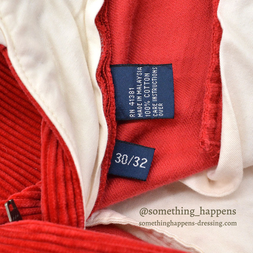 POLO by RALPH LAUREN RED CORDUROY SLACKS... W32 L28